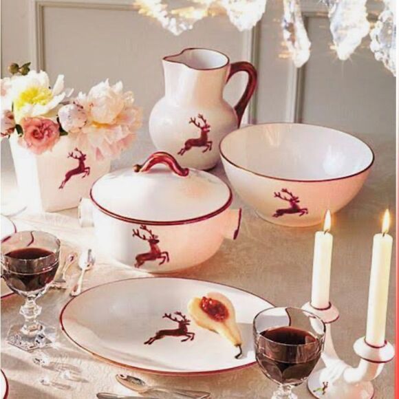 Ruby Red Deer Gourmet Breakfast Plate 8 5/8” Gmundner Keramik NWT - Picture 3 of 9